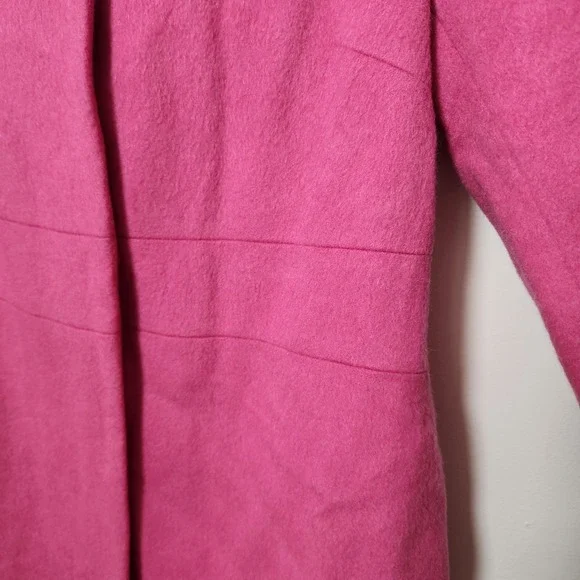 Boden Wool Mohair Imelda Coat Long Pale Pink Hidden Snap Closure Lined Sz Med 8 - Picture 3 of 12